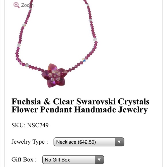 Handmade Swarovski Crystal Flower Necklace - Picture 6 of 7